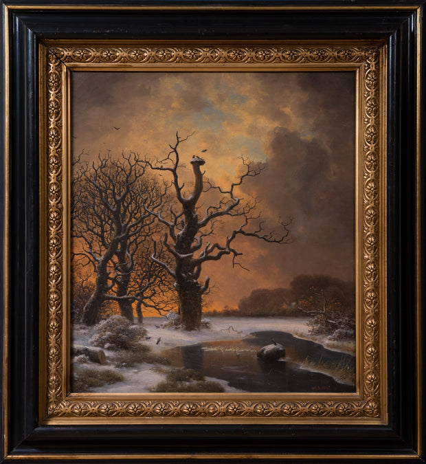 Georg Emil Libert - Winter Tree with Crows at Dusk - CLASSICARTWORKS