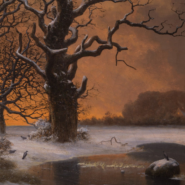 Georg Emil Libert - Winter Tree with Crows at Dusk - CLASSICARTWORKS