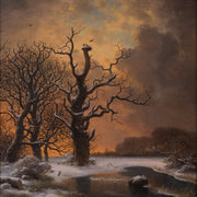 Georg Emil Libert - Winter Tree with Crows at Dusk - CLASSICARTWORKS