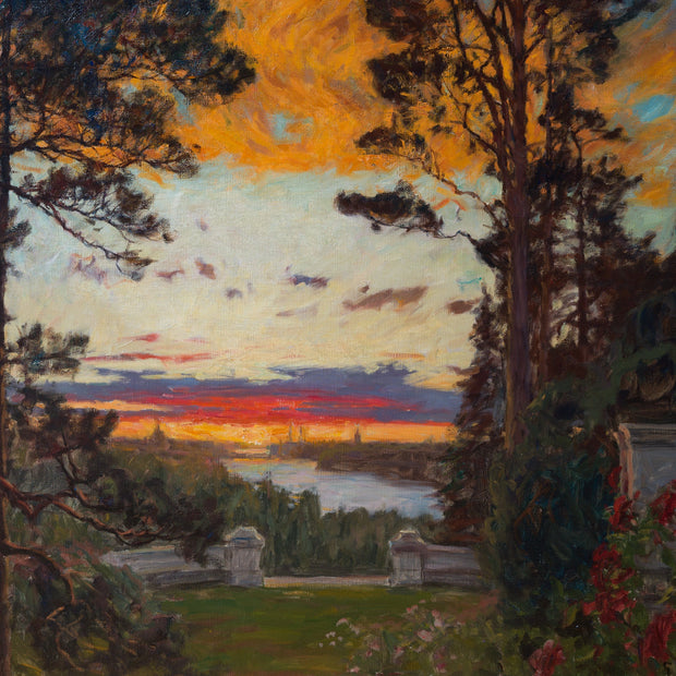 Gottfrid Kallstenius - A view of Stockholm from an imaginary terrace - CLASSICARTWORKS