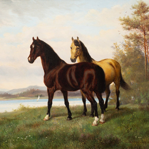 Gumme Åkermark - Two Horses in a Landscape - CLASSICARTWORKS