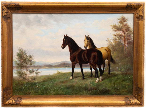 Gumme Åkermark - Two Horses in a Landscape - CLASSICARTWORKS