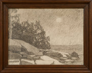 Gustaf Fjæstad - A Rocky Shore at Night, Full Moon - CLASSICARTWORKS