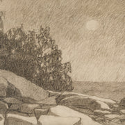 Gustaf Fjæstad - A Rocky Shore at Night, Full Moon - CLASSICARTWORKS