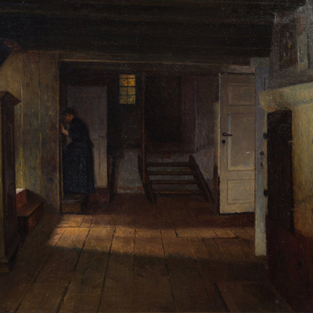 Henrik Nordenberg - Interior with Lady at the Staircase - CLASSICARTWORKS