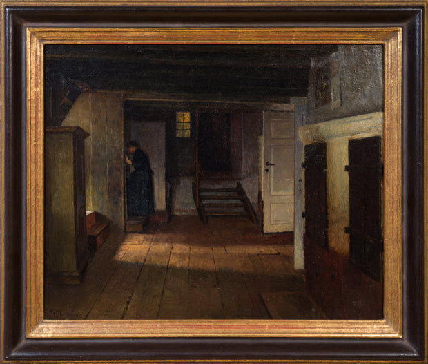 Henrik Nordenberg - Interior with Lady at the Staircase - CLASSICARTWORKS