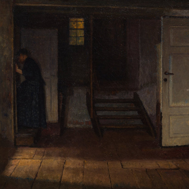 Henrik Nordenberg - Interior with Lady at the Staircase - CLASSICARTWORKS