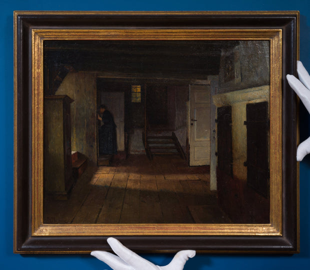Henrik Nordenberg - Interior with Lady at the Staircase - CLASSICARTWORKS