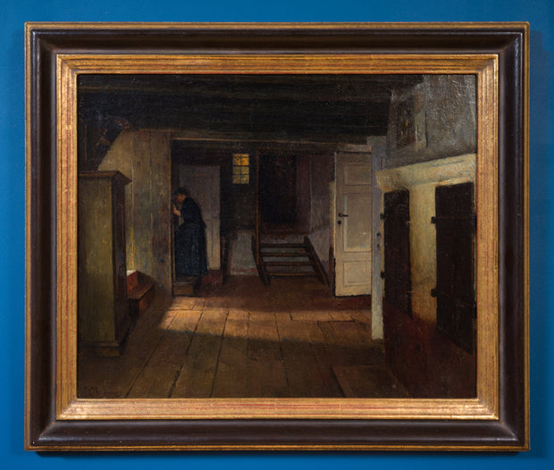 Henrik Nordenberg - Interior with Lady at the Staircase - CLASSICARTWORKS