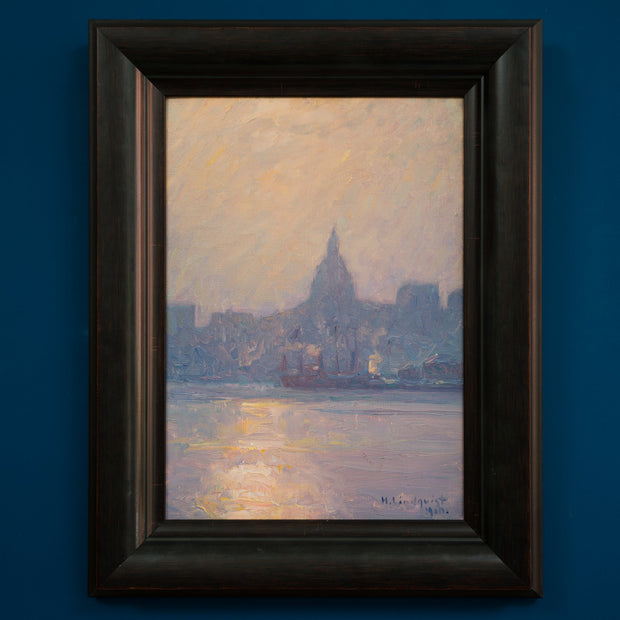 Herman Lindqvist - Vy från Skeppsbron mot Katarina kyrka, 1910 - CLASSICARTWORKS