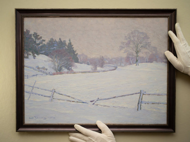 Impressionist Winter Landscape by Carl Johansson - CLASSICARTWORKS