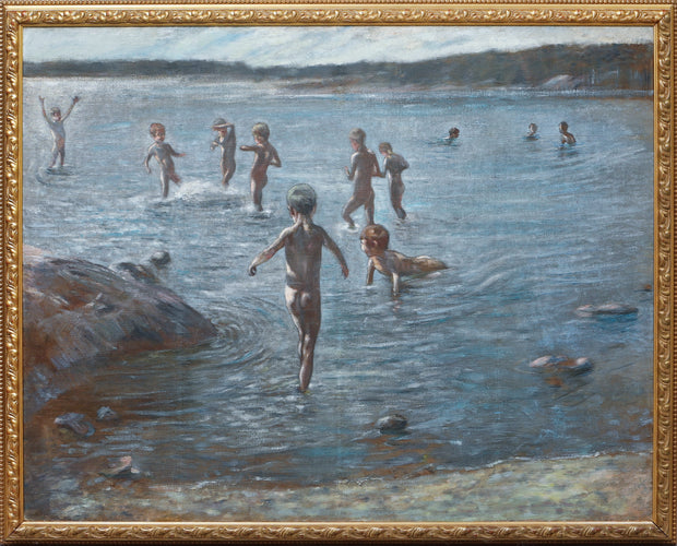 Paul Graf - Children Bathing by a Rocky Shore, 1892