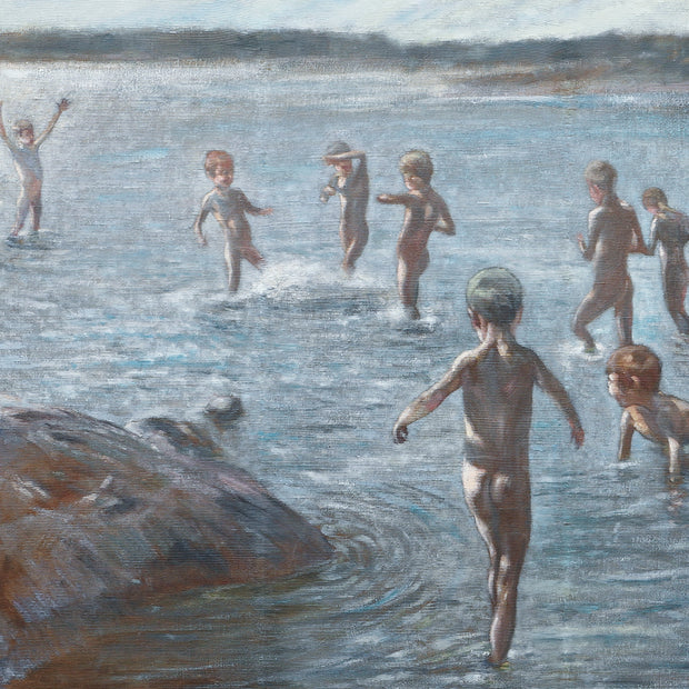 Paul Graf - Children Bathing by a Rocky Shore, 1892