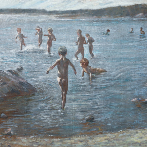 Paul Graf - Children Bathing by a Rocky Shore, 1892