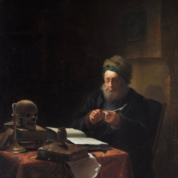 Justus Juncker - Scholar Sharpening His Quill Penn - CLASSICARTWORKS