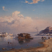 Karl Adloff - View of Koblenz from the Rhine towards the Fortress of Ehrenbreitstein, 1855 - CLASSICARTWORKS