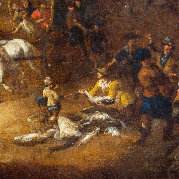 Lucas Smout II - A Coastal Landscape With Travellers and Fishermen Selling Their Catch - CLASSICARTWORKS