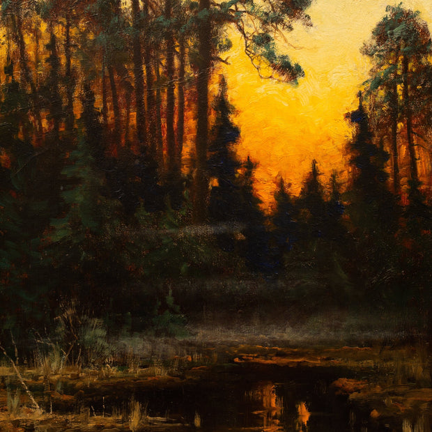 Mauritz Lindström - A Sunset in a Foggy Forest - CLASSICARTWORKS