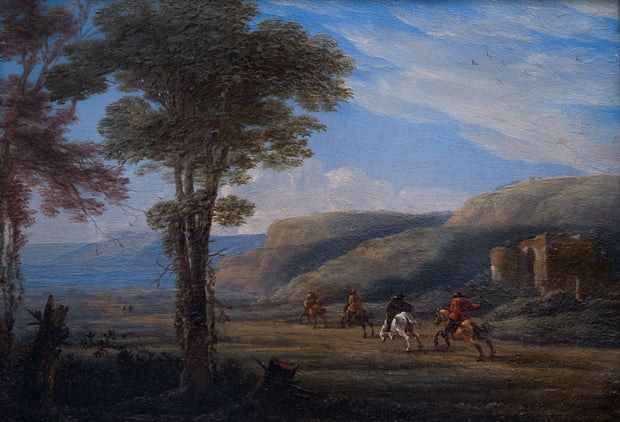 Netherlandish 17th Century School - Landscape with Riders - CLASSICARTWORKS