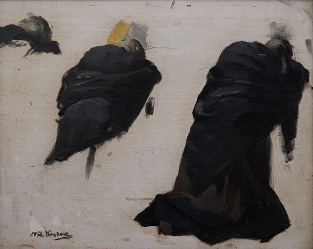 Nils Forsberg - Oil Sketch for the Painting "Death of a Hero", c. 1885-88 - CLASSICARTWORKS