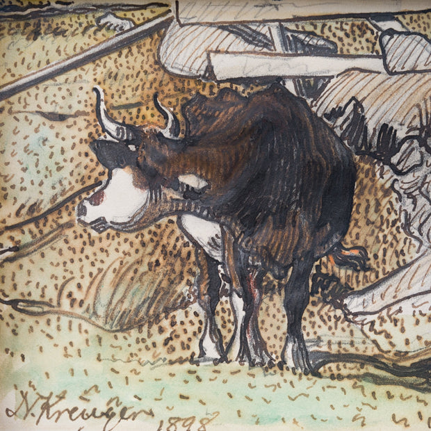 Nils Kreuger - Cow in a Landscape, 1898 - CLASSICARTWORKS