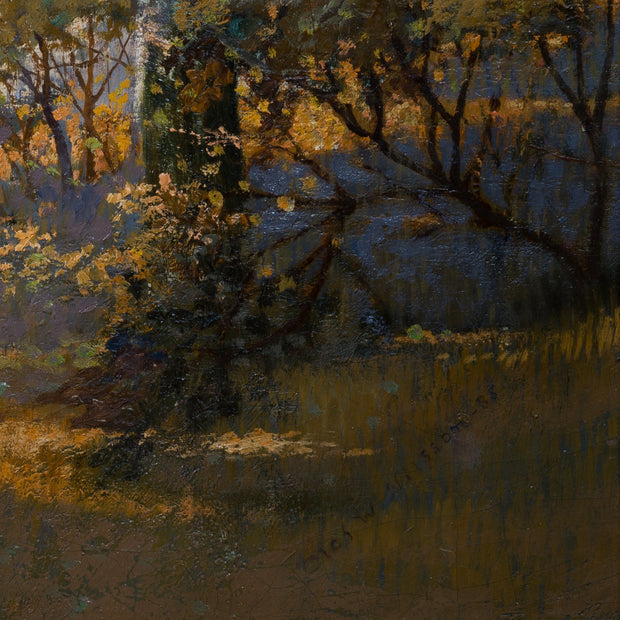 Olof Walfrid Nilsson - Autumn Landscape by the Lake (1935) - CLASSICARTWORKS