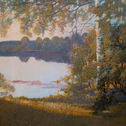 Olof Walfrid Nilsson - Autumn Landscape by the Lake (1935) - CLASSICARTWORKS