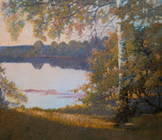 Olof Walfrid Nilsson - Autumn Landscape by the Lake (1935) - CLASSICARTWORKS