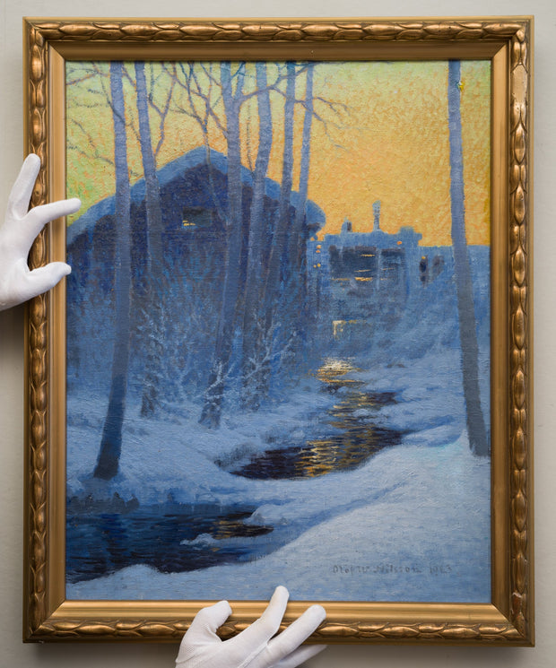 Olof Walfrid Nilsson - Winter Evening at the Mill - CLASSICARTWORKS