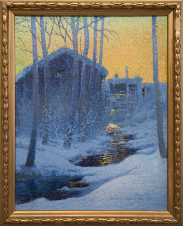 Olof Walfrid Nilsson - Winter Evening at the Mill - CLASSICARTWORKS