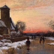 Oscar Törnå - Skaters at Sunset by the Village Creek, 1877 - CLASSICARTWORKS