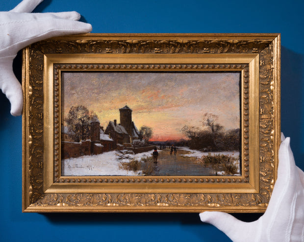 Oscar Törnå - Skaters at Sunset by the Village Creek, 1877 - CLASSICARTWORKS