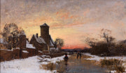 Oscar Törnå - Skaters at Sunset by the Village Creek, 1877 - CLASSICARTWORKS