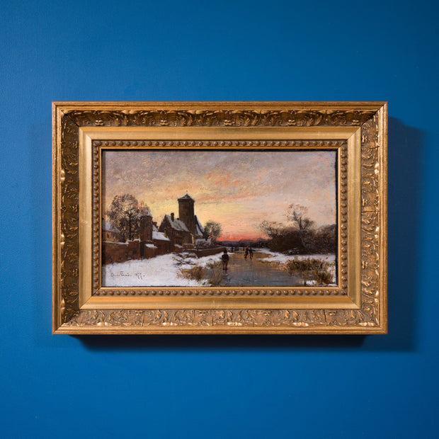 Oscar Törnå - Skaters at Sunset by the Village Creek, 1877 - CLASSICARTWORKS