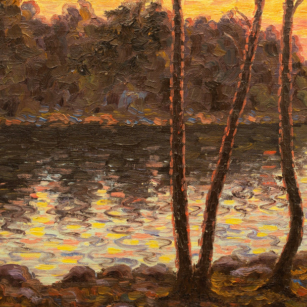 Otto Lindberg - A Lake View in the Evening Light - CLASSICARTWORKS