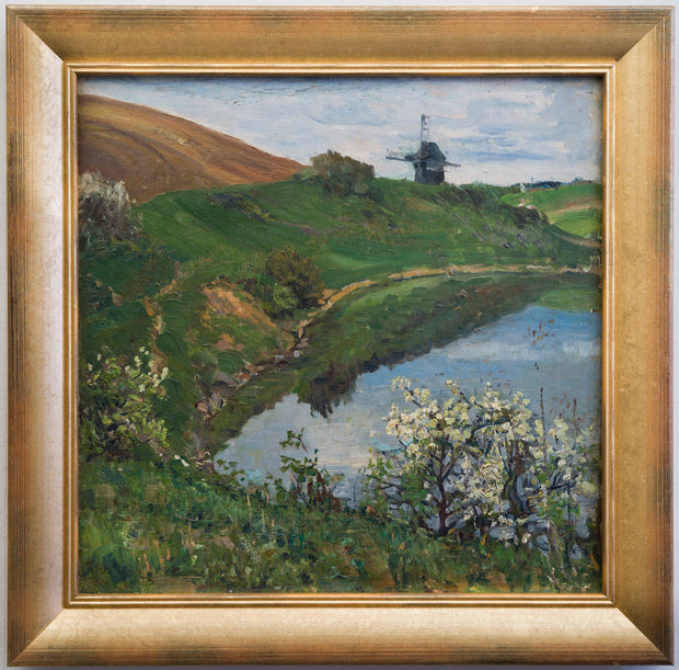 Reinhold Grohmann - German Autumn Landscape With Windmill - CLASSICARTWORKS