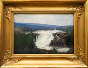 Villgodt Lundgren - Landscape With Bluish Mountains and a Waterfall - CLASSICARTWORKS