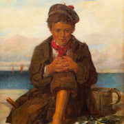 William Stewart - A Boy With Mussels Sitting by the Coast - CLASSICARTWORKS